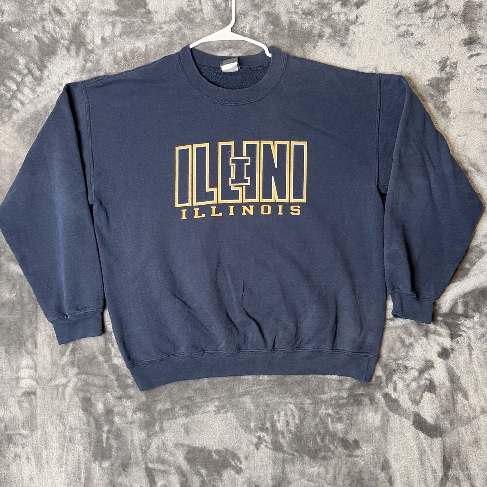 Vintage Y2K University of Illinois Pullover Sweater Crewneck Size Large